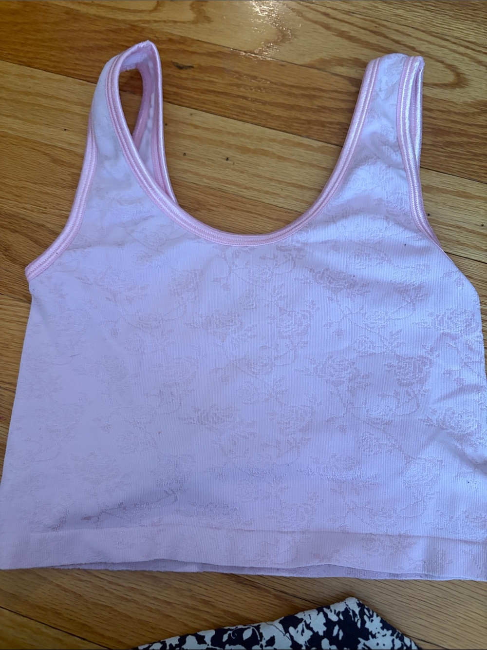 Altar'd State Light Pink Floral Tank Crop Top